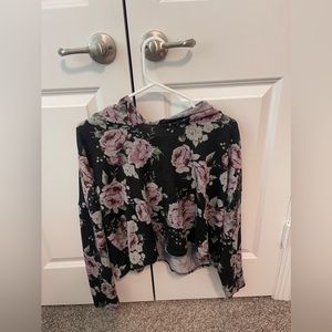 Floral cropped hoodie